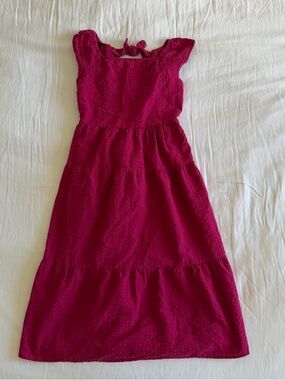 Girls' Fuchsia Tiered Sundress
